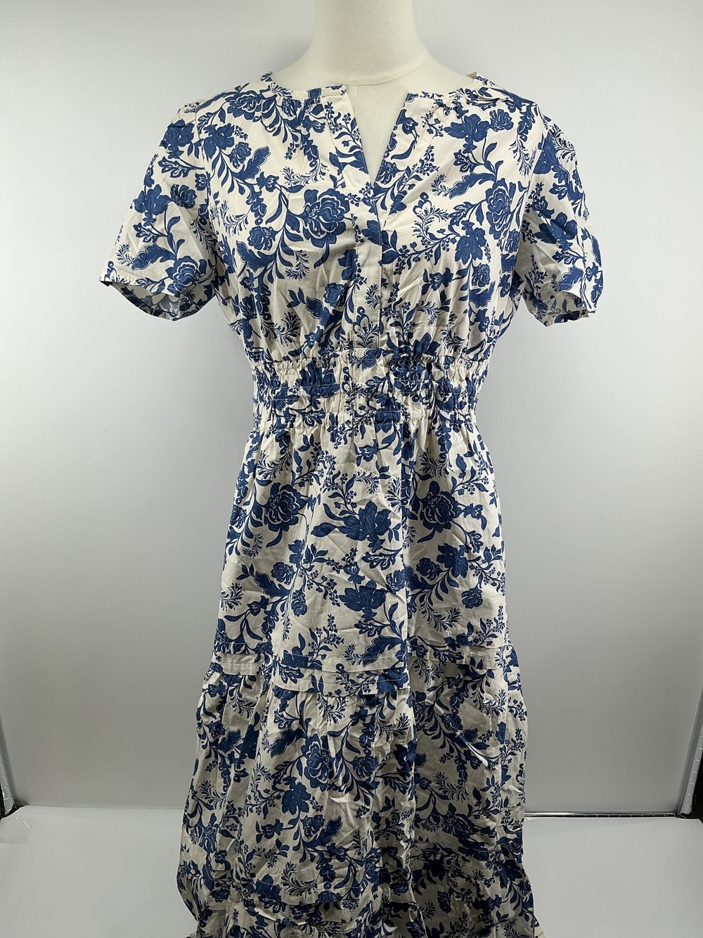 100% Organic Cotton Poplin Tiered Maxi Dress